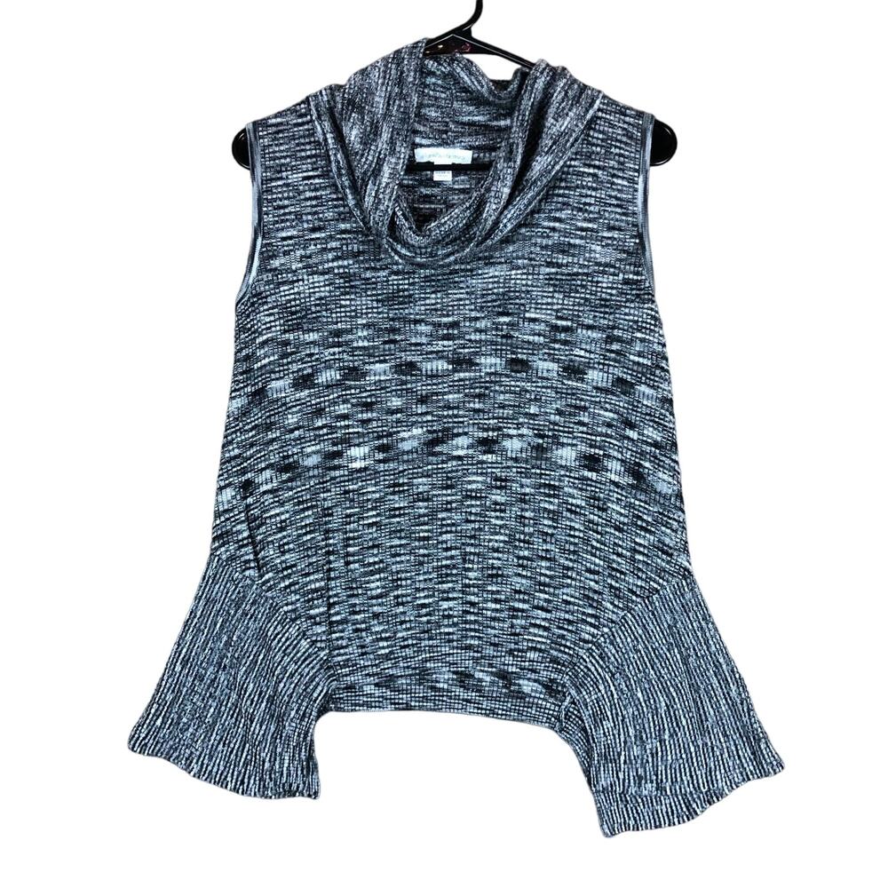 John Paul Richard Womens Sweater Gray Cowl Neck Sleeveless Stretch Medium